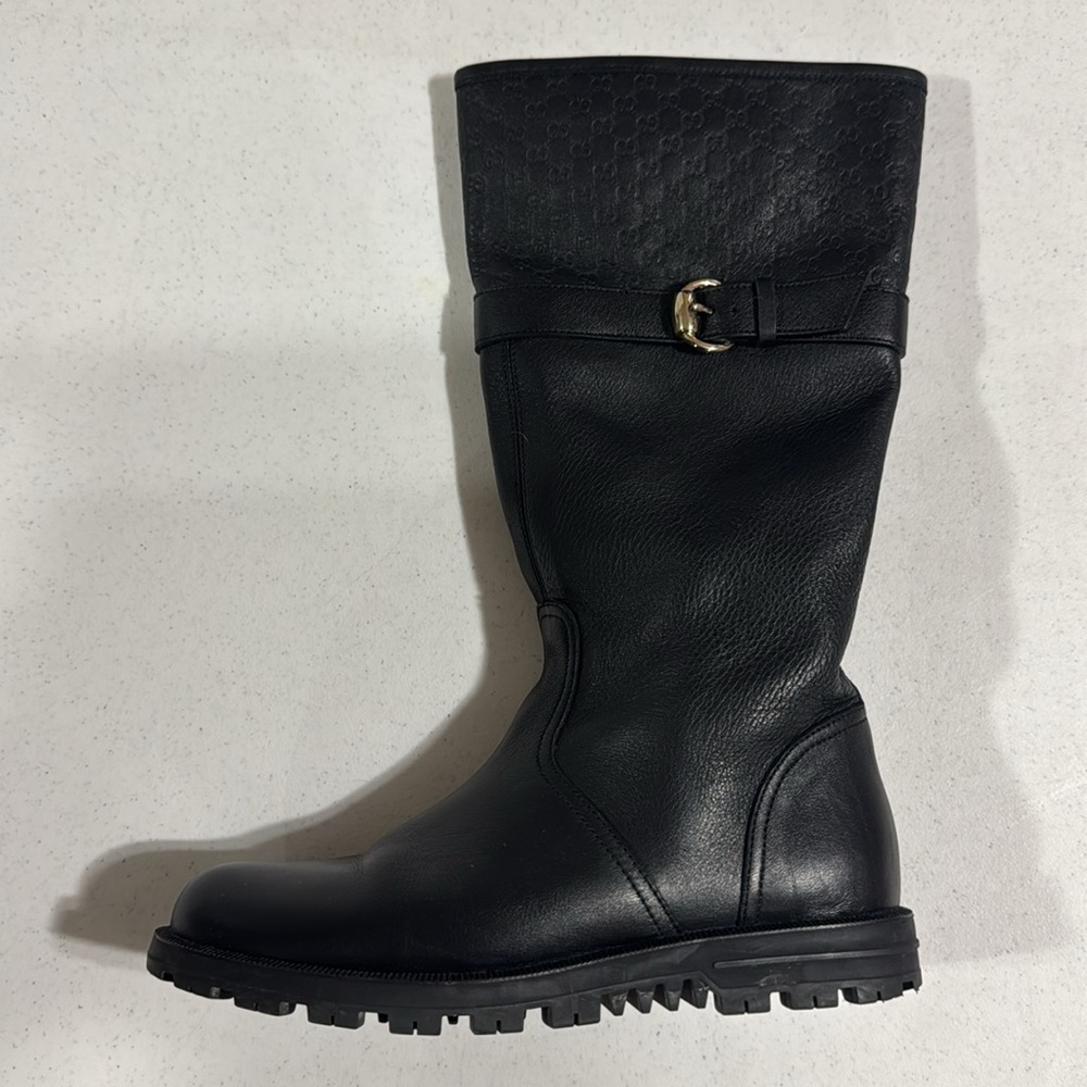 Gucci Boots Black GG Slip On Women’s Size 36 Authentic